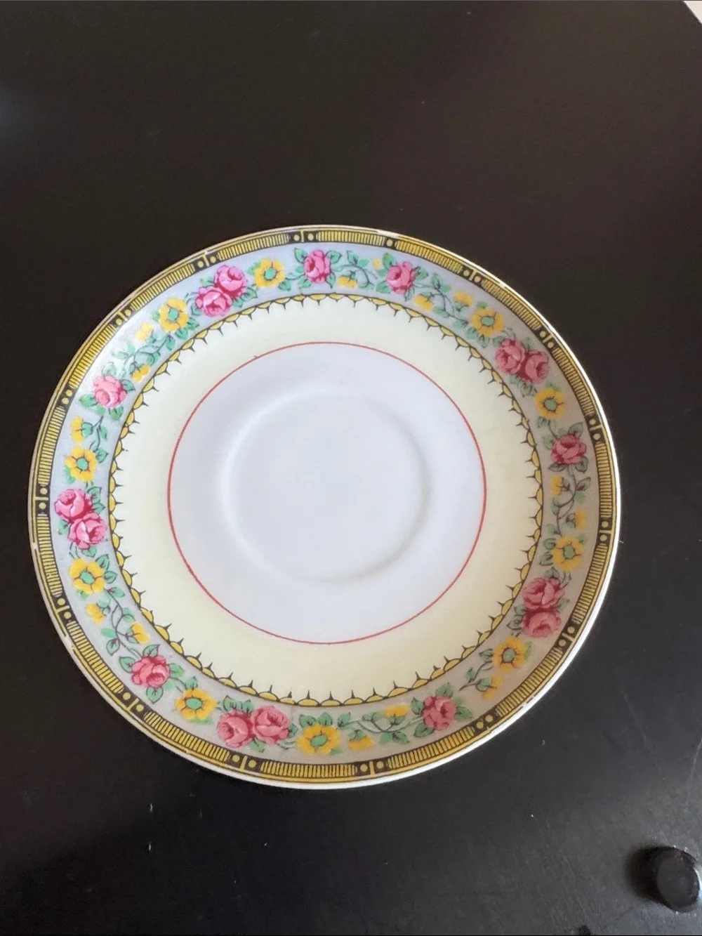 Vintage Limoges French White Floral Gold Trim Demitasse Cup and Saucer Set